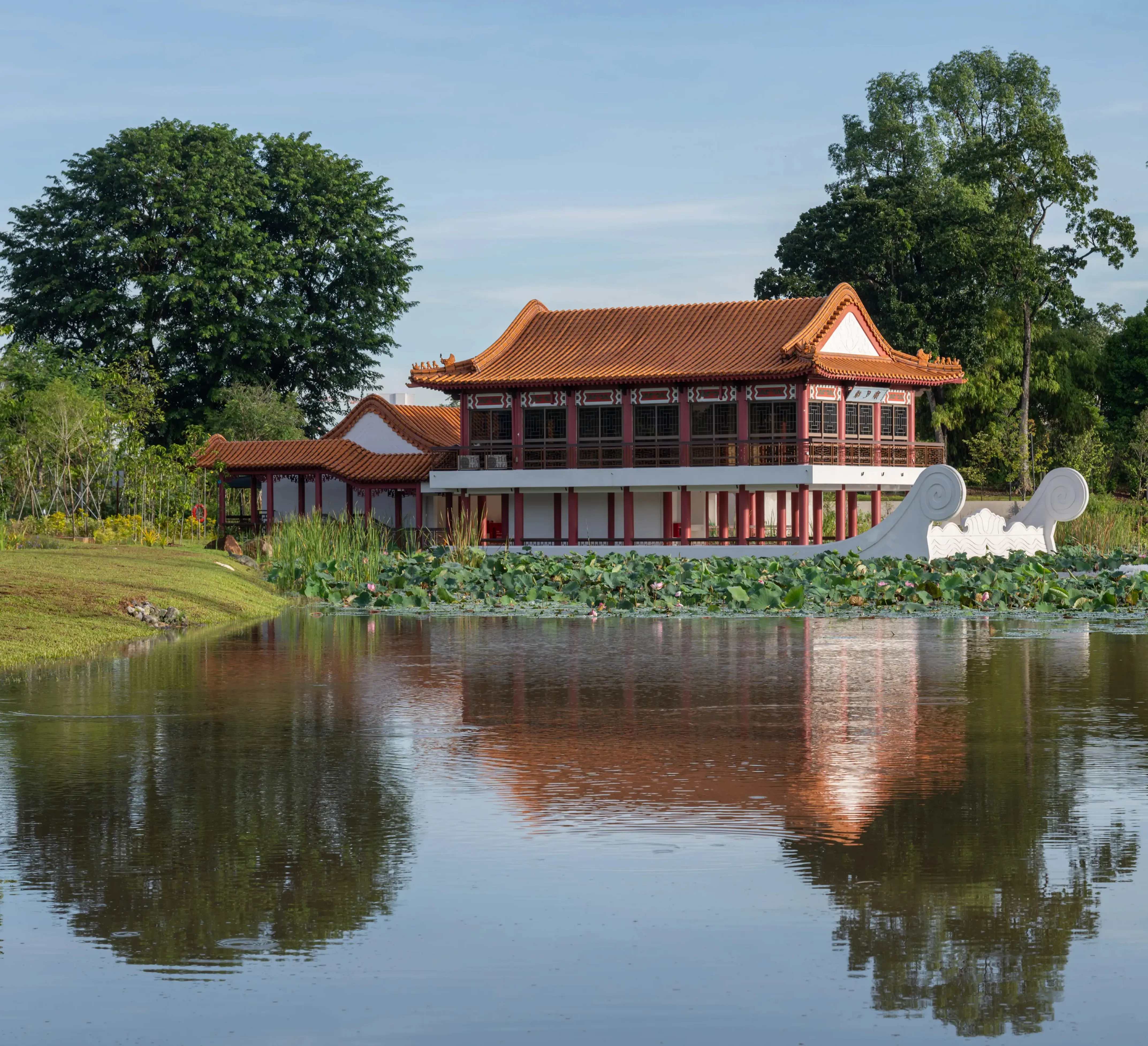 Stoneboat and Tea Pavilion